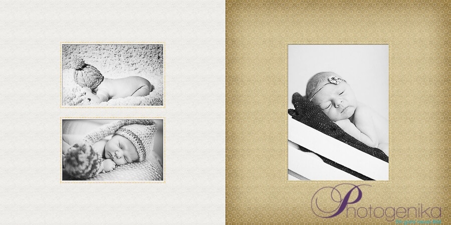 Gestaltungsbeispiel Fotoalbum Neugeborenenfotos